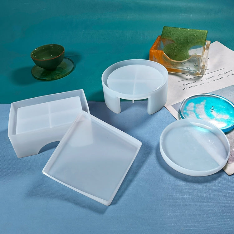 DIY Crystal Epoxy Storage Box Silicone Mould, Specification: Square Coaster Box Set