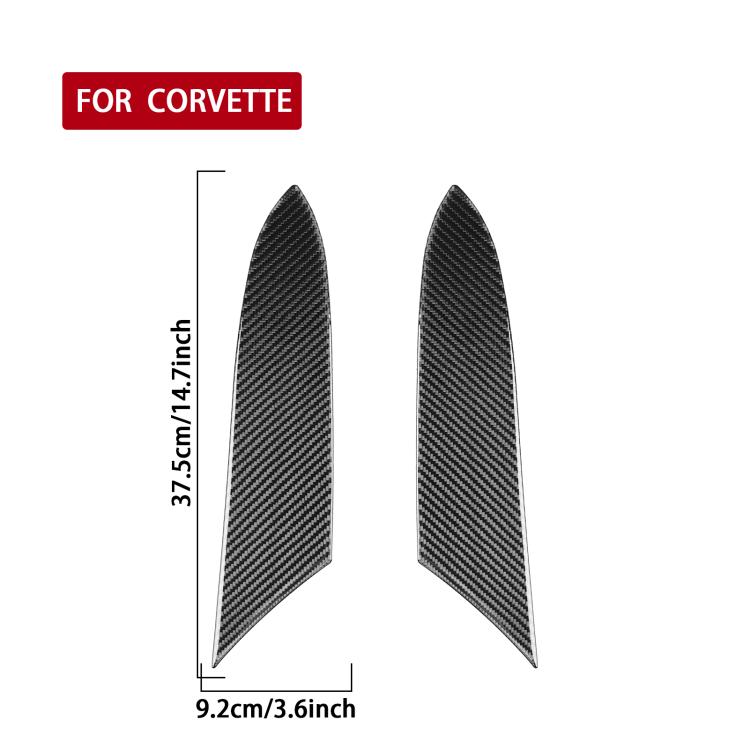For Chevrolet Corvette C8 2pcs /Set Inner Armrest Panel Sticker - Black
