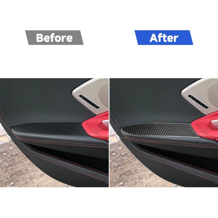 For Chevrolet Corvette C8 2pcs /Set Inner Armrest Panel Sticker - Black