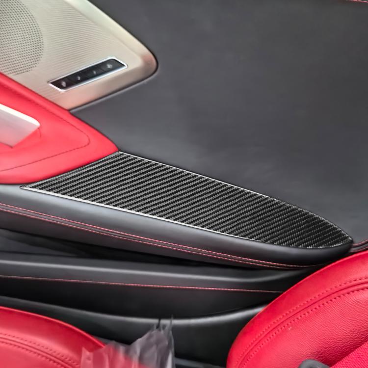 For Chevrolet Corvette C8 2pcs /Set Inner Armrest Panel Sticker - Black