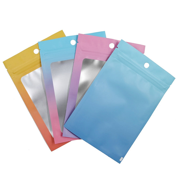 100PCS Aluminum Foil Ziplock Bag Jewelry Sealed Packaging Bag, Size: 8.5x13cm (Blue Gradient)