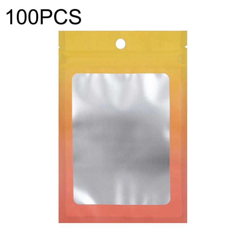 100PCS Aluminum Foil Ziplock Bag Jewelry Sealed Packaging Bag, Size: 8.5x13cm (Yellow Gradient)