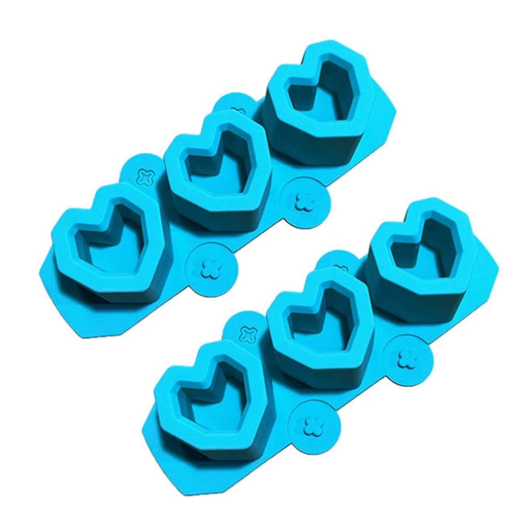 2 PCS 3 Grid Love-shaped Ice Cup Ice Tray Silicone Mold Cake Mold