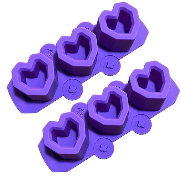 2 PCS 3 Grid Love-shaped Ice Cup Ice Tray Silicone Mold Cake Mold