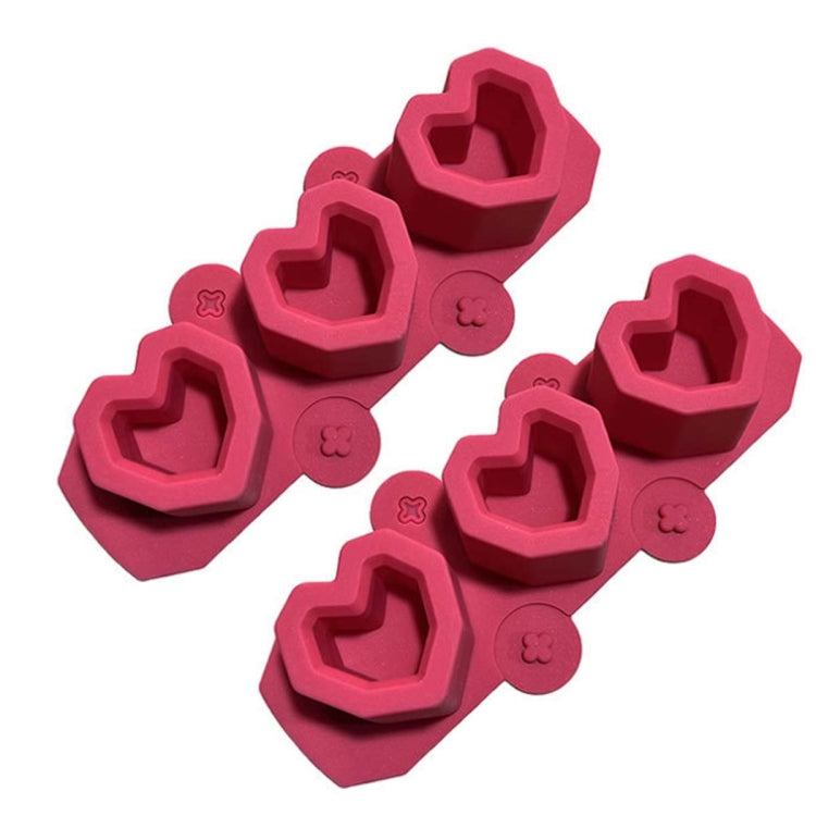 2 PCS 3 Grid Love-shaped Ice Cup Ice Tray Silicone Mold Cake Mold