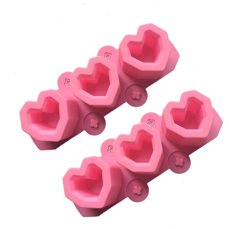 2 PCS 3 Grid Love-shaped Ice Cup Ice Tray Silicone Mold Cake Mold