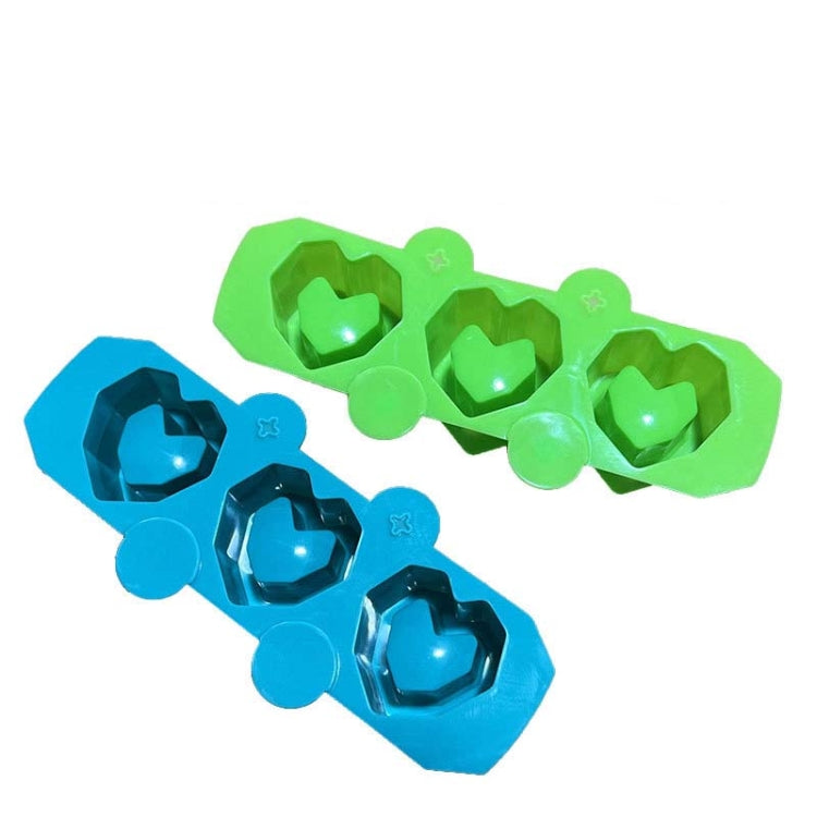 2 PCS 3 Grid Love-shaped Ice Cup Ice Tray Silicone Mold Cake Mold