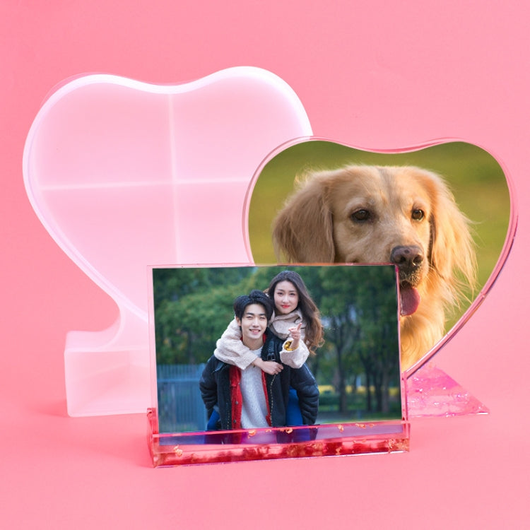 Heart-shaped Square Photo Frame Display DIY Silicone Mould, Spec: L (Heart-shaped)