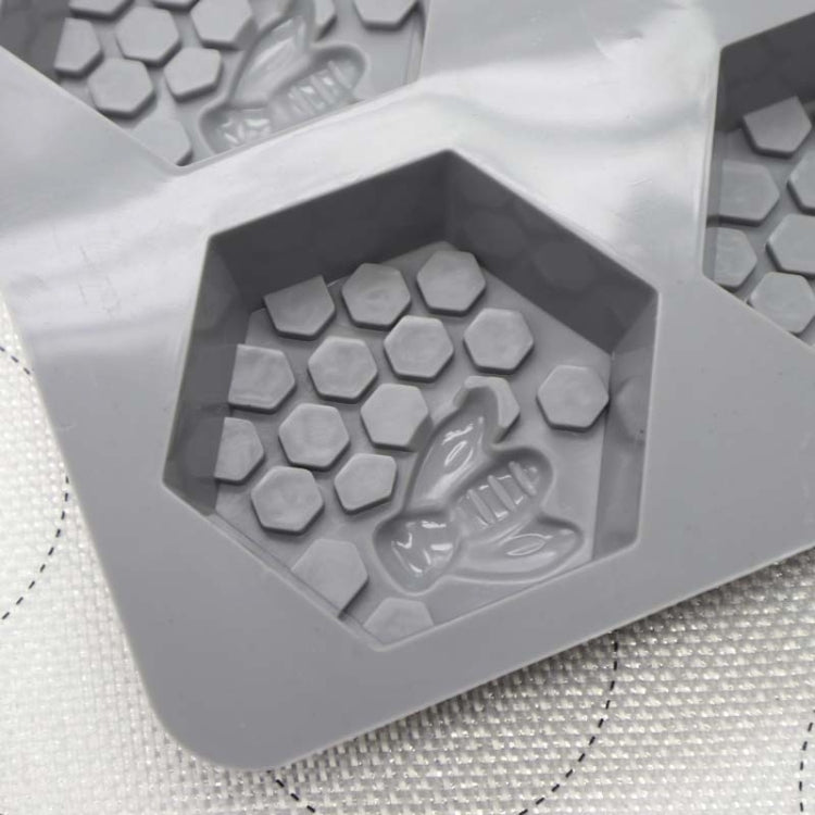 2 PCS 6 Grid Honeycomb Bee Silicone Handmade Soap Mould Chocolate Mooncake Mould(Grey)
