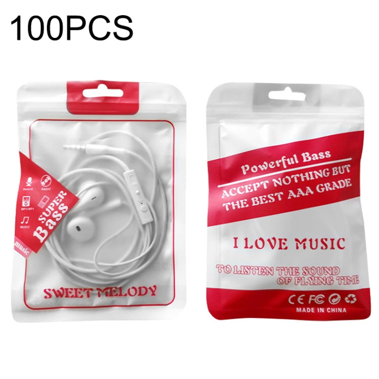 100PCS Headphone Data Cable Self-sealing Packaging Bag Pearl Zipper Bag