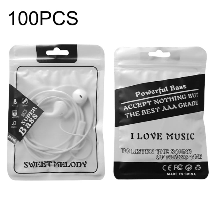 100PCS Headphone Data Cable Self-sealing Packaging Bag Pearl Zipper Bag