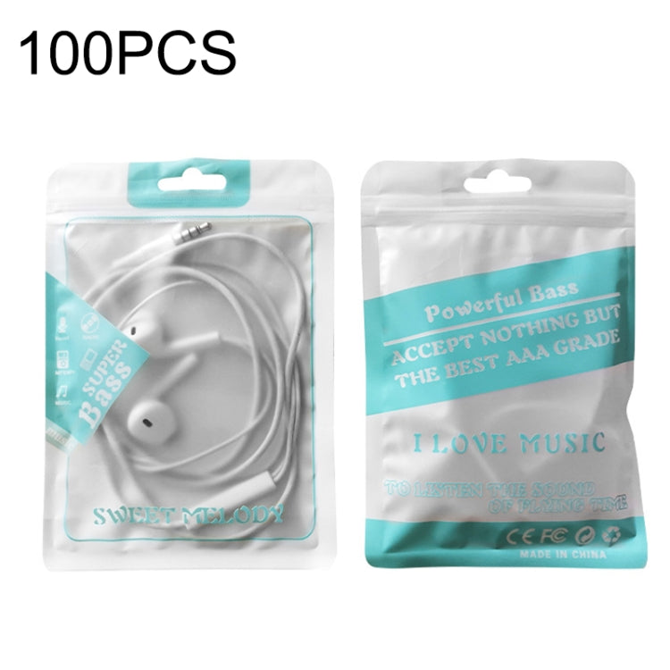 100PCS Headphone Data Cable Self-sealing Packaging Bag Pearl Zipper Bag