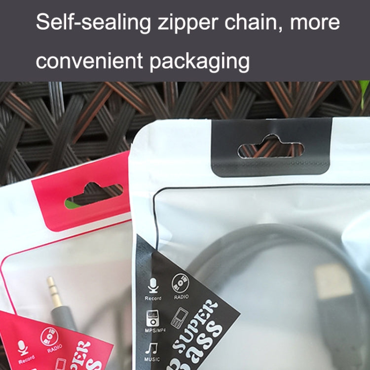 100PCS Headphone Data Cable Self-sealing Packaging Bag Pearl Zipper Bag