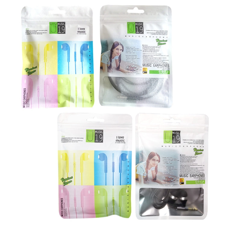 100PCS U19 Frosted Headphone Cable Ziplock Packaging Bag, Style: Tissue