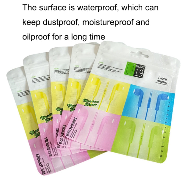 100PCS U19 Frosted Headphone Cable Ziplock Packaging Bag, Style: Tissue