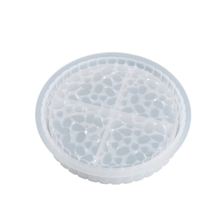 2 PCS DIY Round and Square Diamond Pattern Storage Tray Silicone Mold, Specification: Round