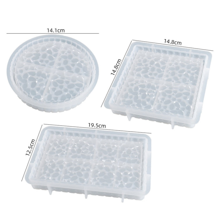 2 PCS DIY Round and Square Diamond Pattern Storage Tray Silicone Mold, Specification: Square