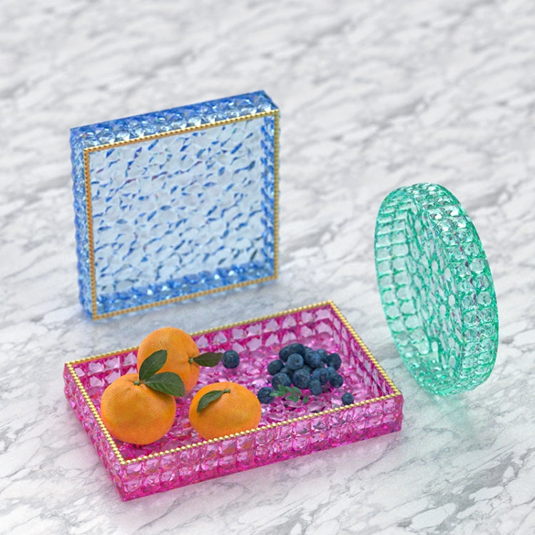 2 PCS DIY Round and Square Diamond Pattern Storage Tray Silicone Mold, Specification: Square