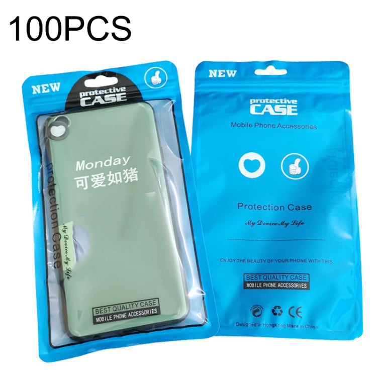 100PCS Phone Case Plastic Self-Sealing Pearl Packaging Bags, Size: 13.5x24cm (Blue)