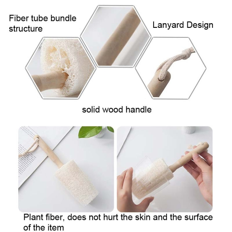 Kitchen Wooden Handle Cleaning Brush,Style: Loofah Cup Brush