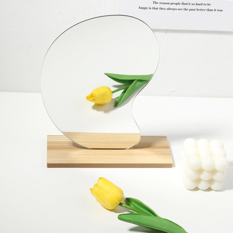 Irregular Acrylic Mirror With Wooden Base Photo Props