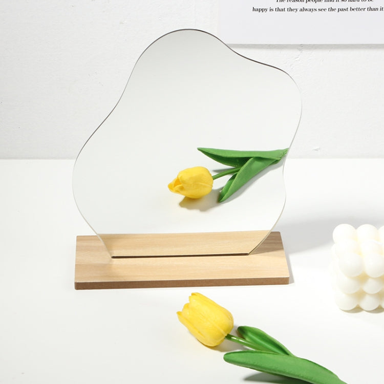 Irregular Acrylic Mirror With Wooden Base Photo Props