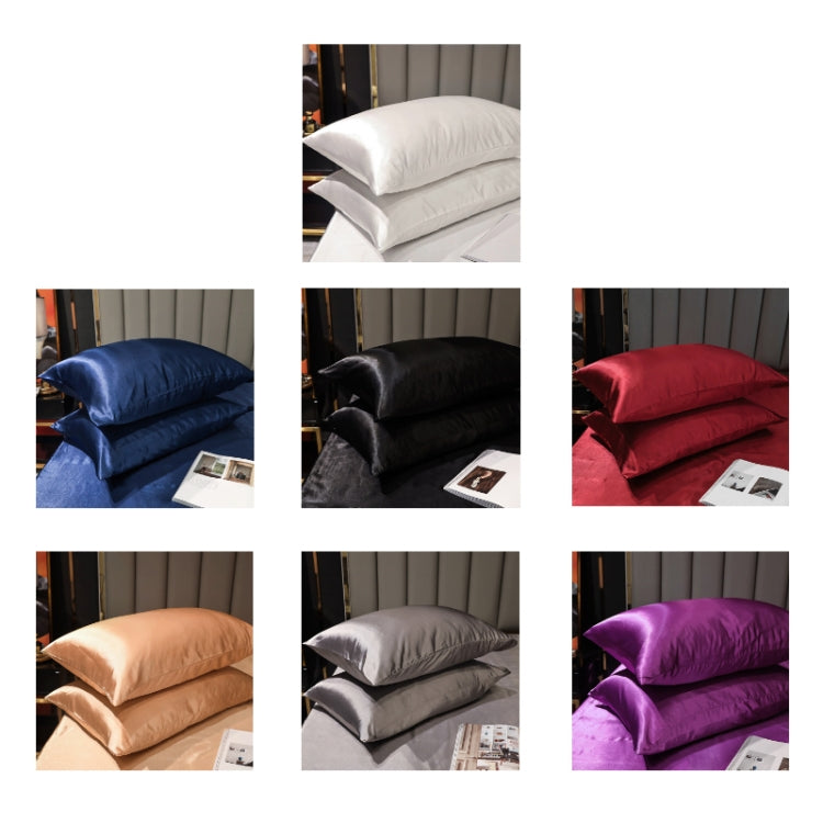 2 Pairs Ice Silk Pillowcase Home Textile Bedding, Size: 50x90cm