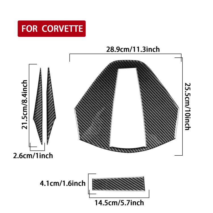 For Chevrolet Corvette C8 4pcs /Set Rear Roof Camera Sticker - Black