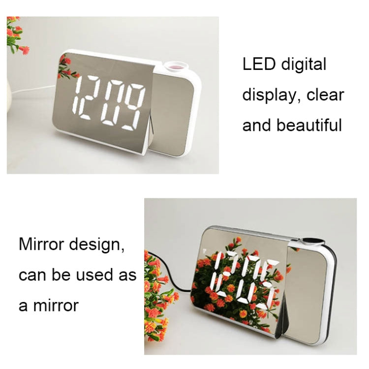8590 LED Mirror Projection Automatic Semi-bright Electronic Clock