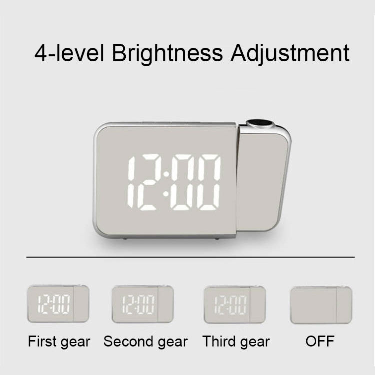 8590 LED Mirror Projection Automatic Semi-bright Electronic Clock