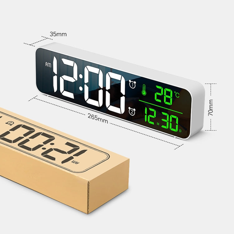8810 LED Mirror Living Room Music Wall Clock with Temperature Date Display