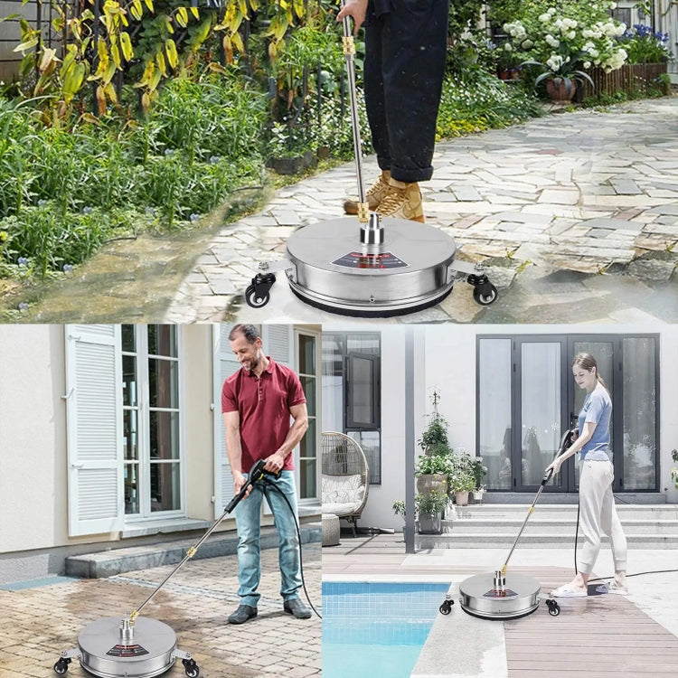 Round Floor Scrubber High Pressure Cleaner, Size: 15 inch Stainless Steel+2 Shots