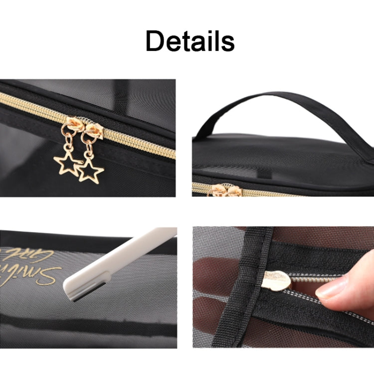 Travel Large Capacity Transparent Mesh Cosmetic Bag, Style: Flatline