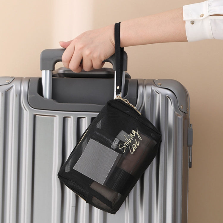 Travel Large Capacity Transparent Mesh Cosmetic Bag, Style: Flatline
