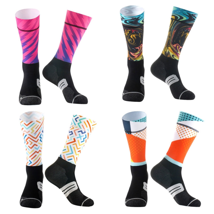 Road Bike Socks Non-Slip Outdoor Riding Socks Elastic Compression Socks, Size: 38-44
