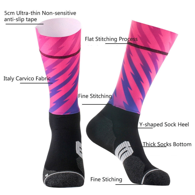 Road Bike Socks Non-Slip Outdoor Riding Socks Elastic Compression Socks, Size: 38-44