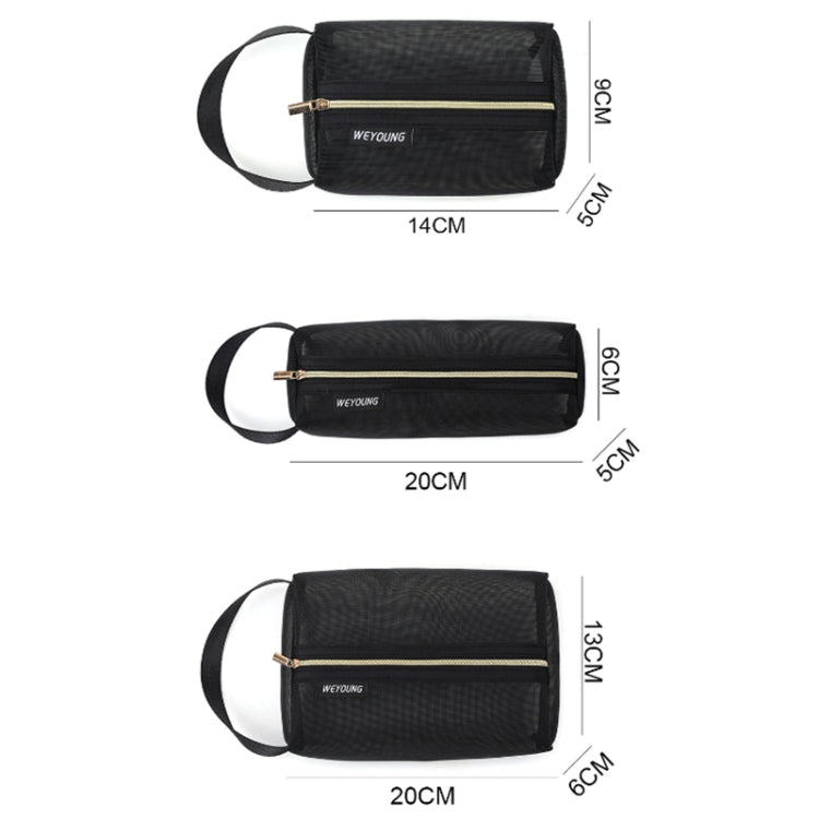 2 PCS Outdoor Travel Portable Mesh Toiletry Cosmetic Bag, Size: Small