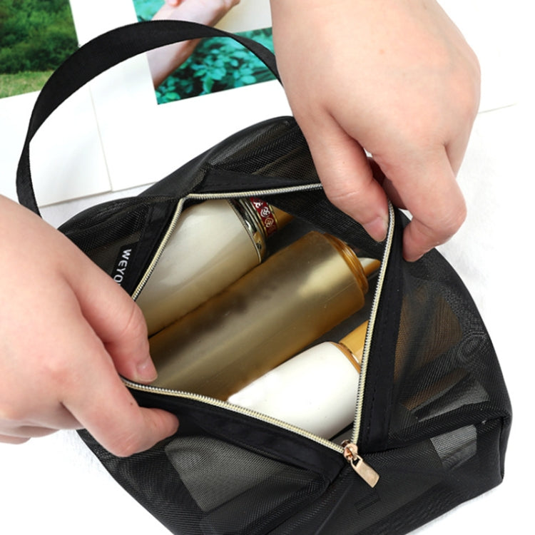 2 PCS Outdoor Travel Portable Mesh Toiletry Cosmetic Bag, Size: Small