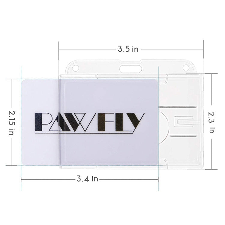 5 PCS Horizontal Type  PS Material Transparent Frosted ID Card Holder Badge