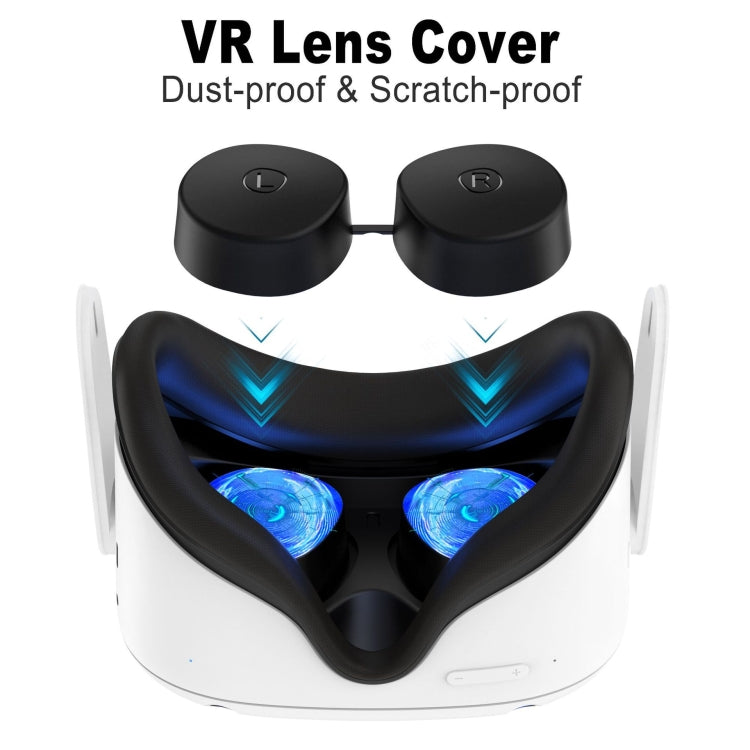 VR Silicone Eye Mask+Lens Protective Cover+Joystick Hat, For Oculus Quest 2