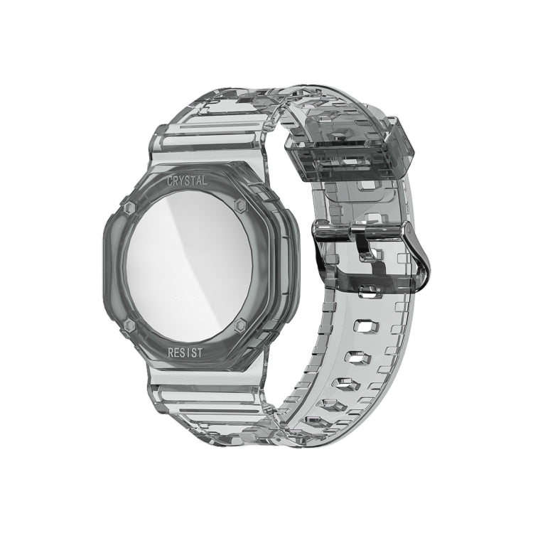 TPU Glacier Strap Child Adult GPS Finder Wristband for AirTag Tracker, Color: Transparen Black