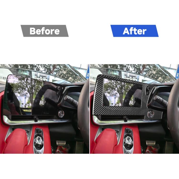 For Chevrolet Corvette C8 Right-Hand Drive Central Control Screen Frame Sticker - Black