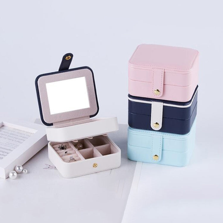 SH688-58 Square Double-Layer PU Earring Storage Jewelry Box