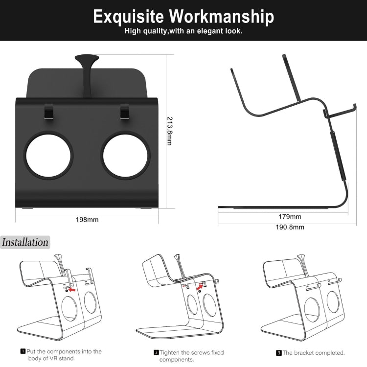 QZJ03 Aluminum Alloy Wireless Glasses VR Desktop Display Stand, For Oculus Quest 2(Black)