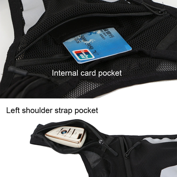 Sports Water Bottle Chest Bag Breathable Riding Night Running Reflective Backpack