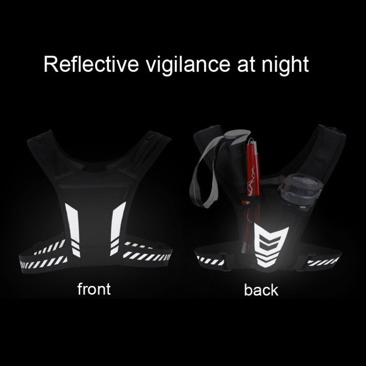 Sports Water Bottle Chest Bag Breathable Riding Night Running Reflective Backpack
