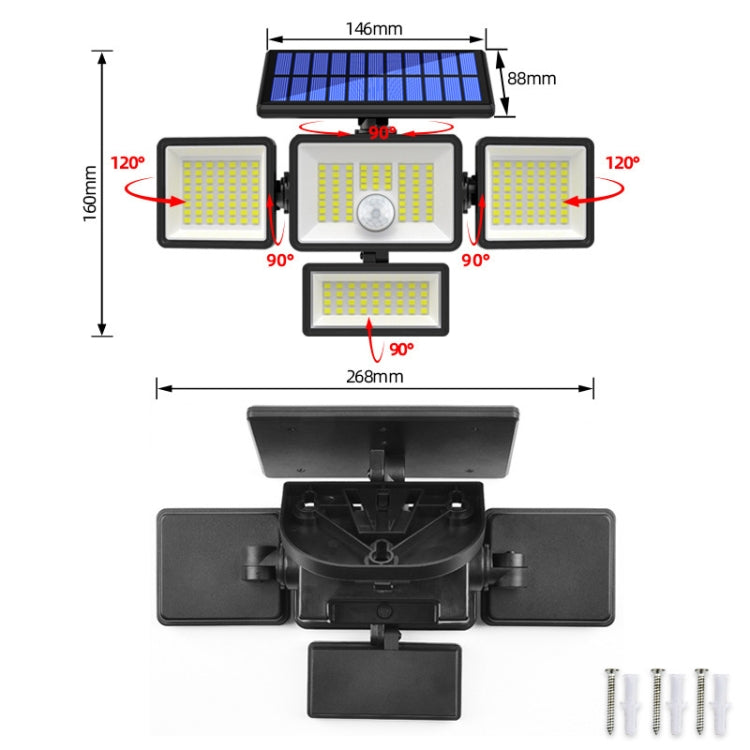 TY12101 Solar Home Wall Light Human Induction Garage Street Lamp Outdoor Courtyard Light(208 LED)