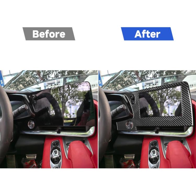 For Chevrolet Corvette C8 Left-Hand Drive Central Control Screen Frame Sticker - Black