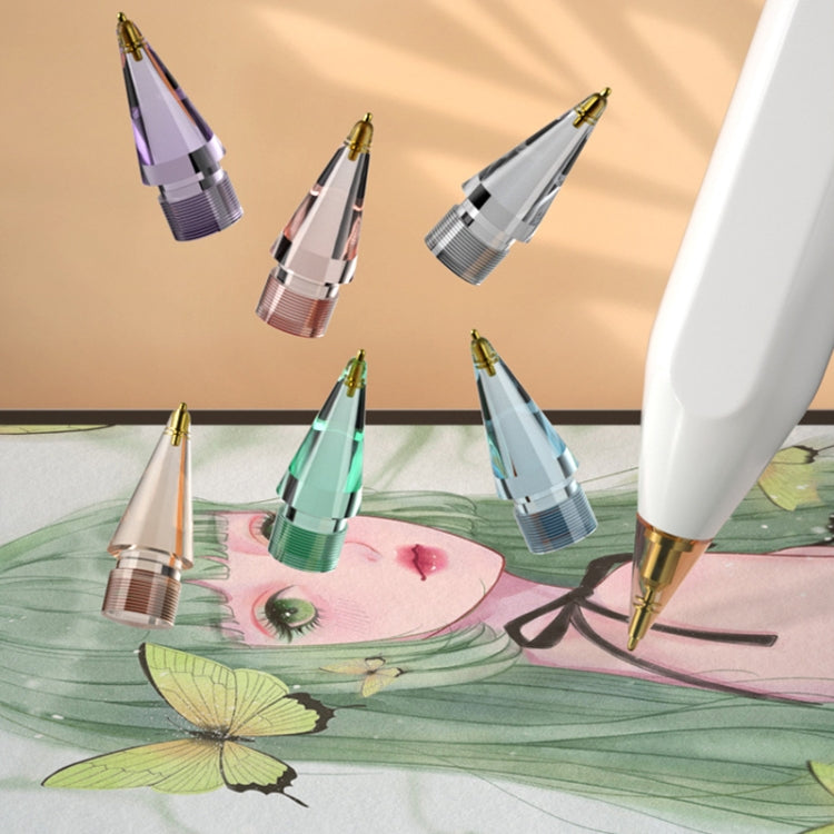 For Apple Pencil 1/2 2pcs Stylus Transparent Replacement Needle Nib, Spec: Extended (Red)