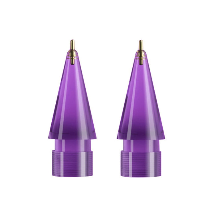 For Apple Pencil 1/2 2pcs Stylus Transparent Replacement Needle Nib, Spec: Extended (Purple)